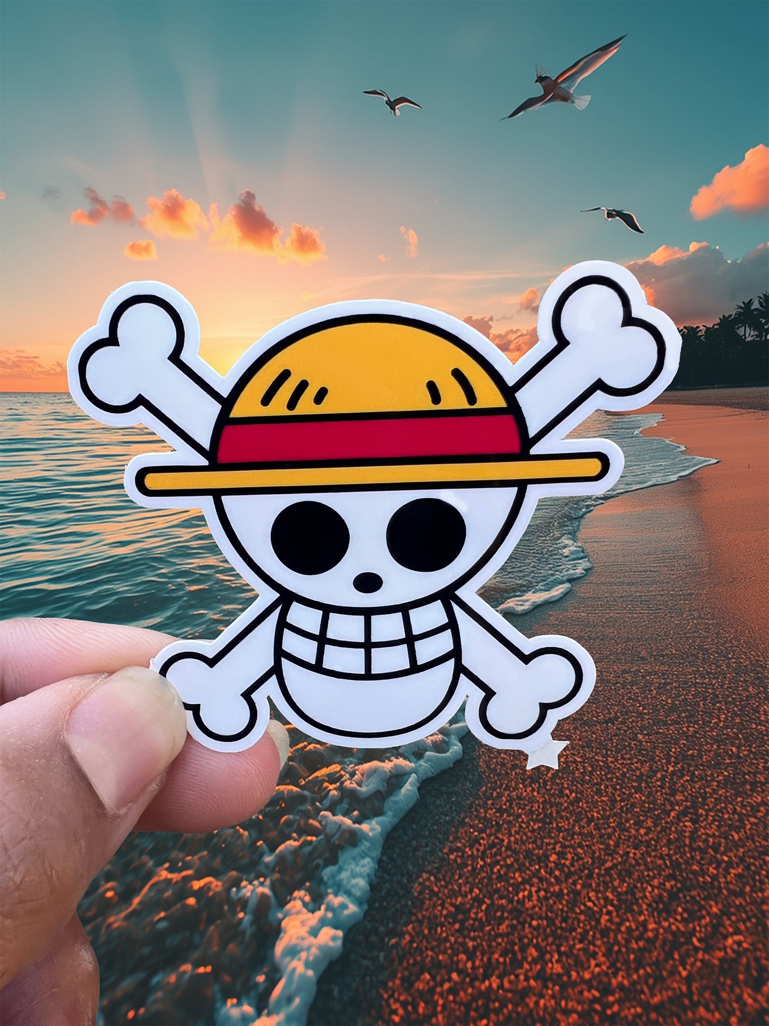 Jolly Roger Strawhat Skull Sticker