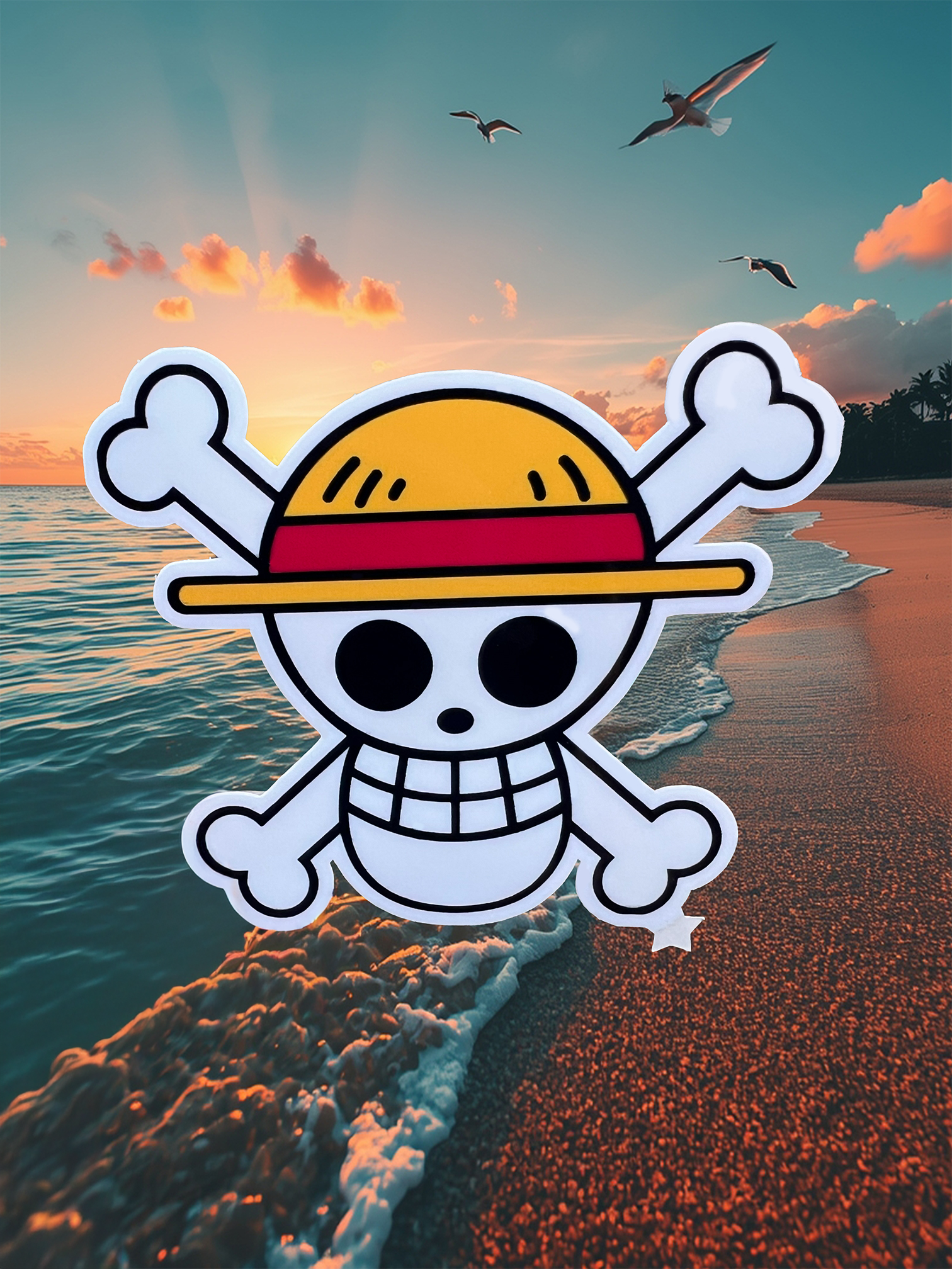 Jolly Roger Strawhat Skull Sticker
